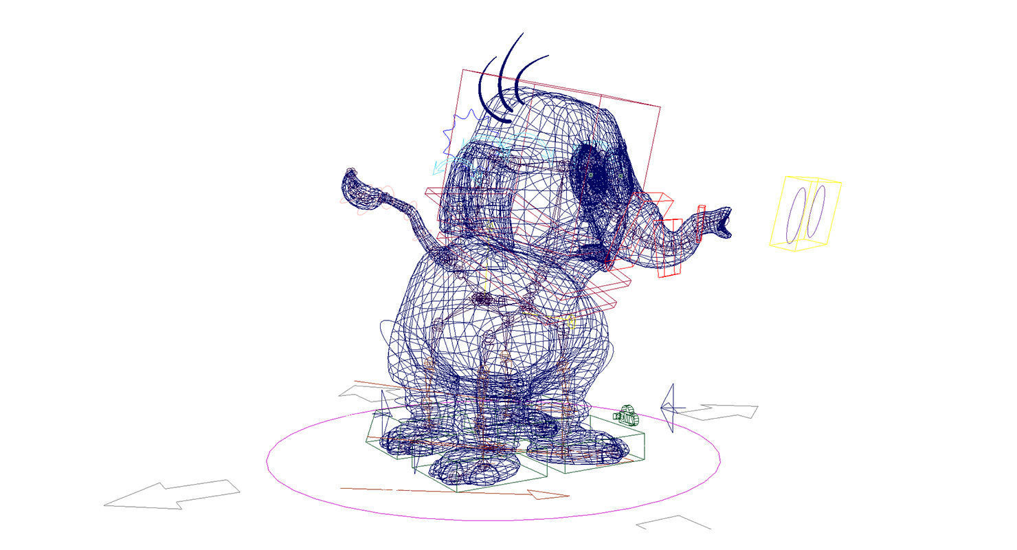 cartoon cute celephant rig 3d model 3D model_10