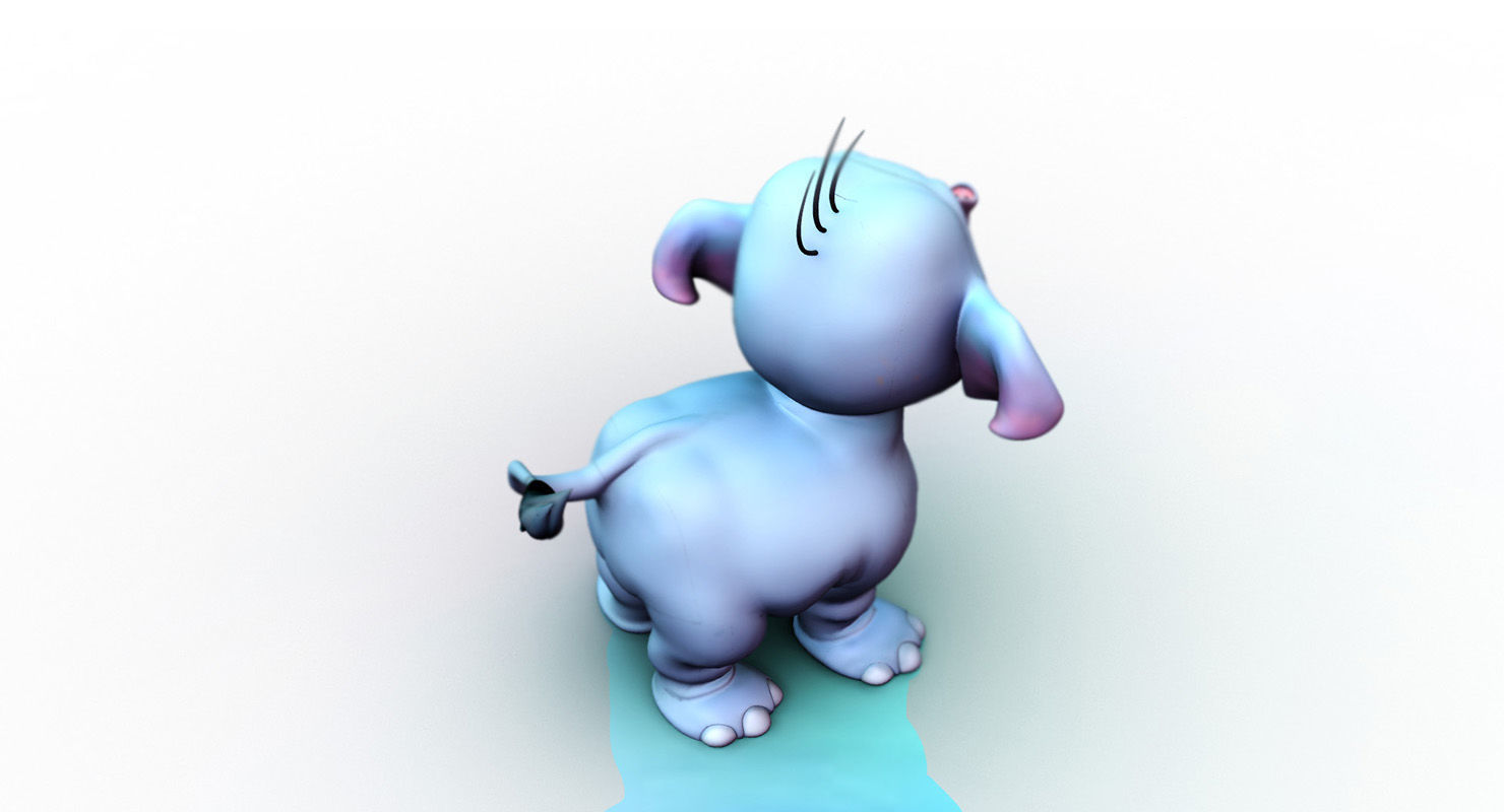 cartoon cute celephant rig 3d model 3D model_6
