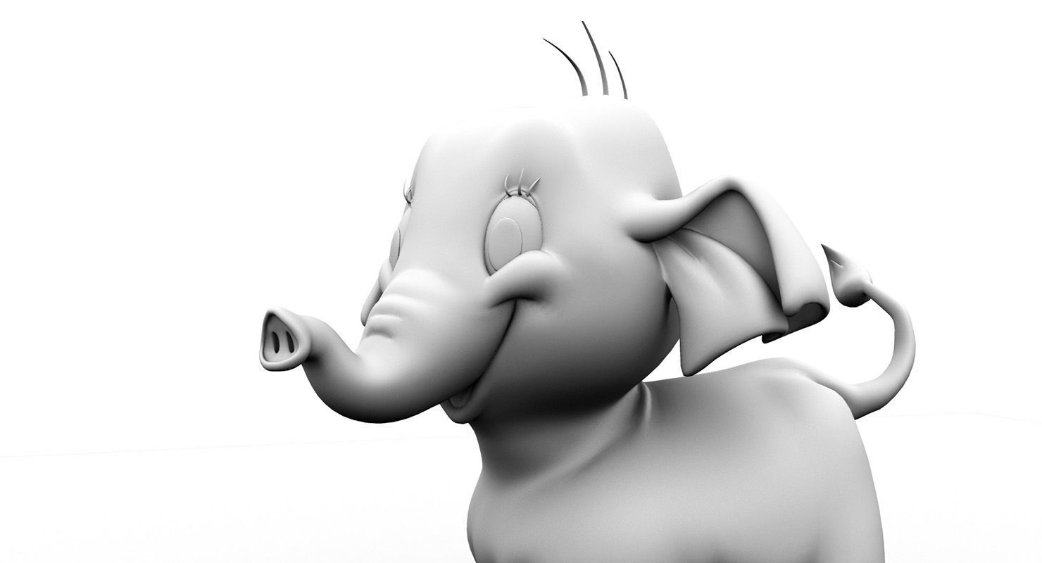 cartoon cute celephant rig 3d model 3D model_8