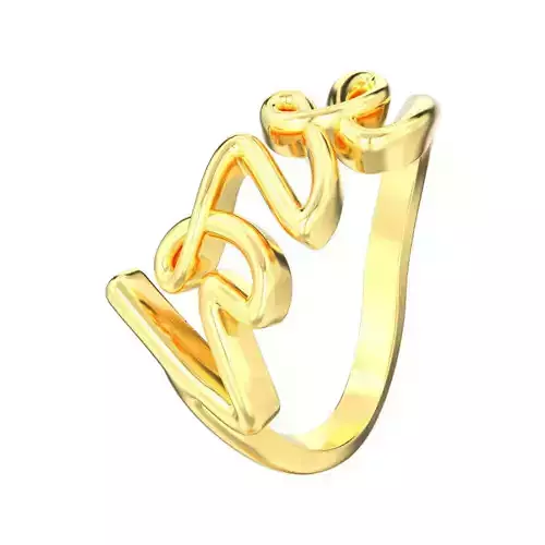 Love in script ring word  3D print model