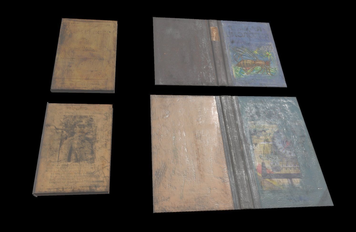 School books USSR Low-poly 3D model_10