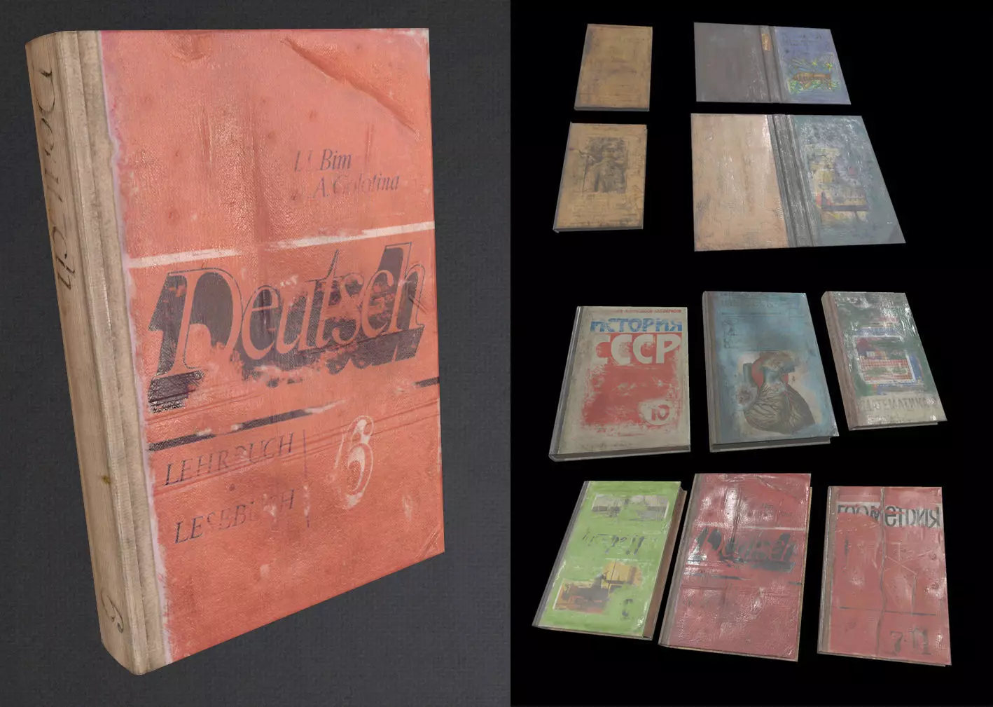 School books USSR Low-poly 3D model_0