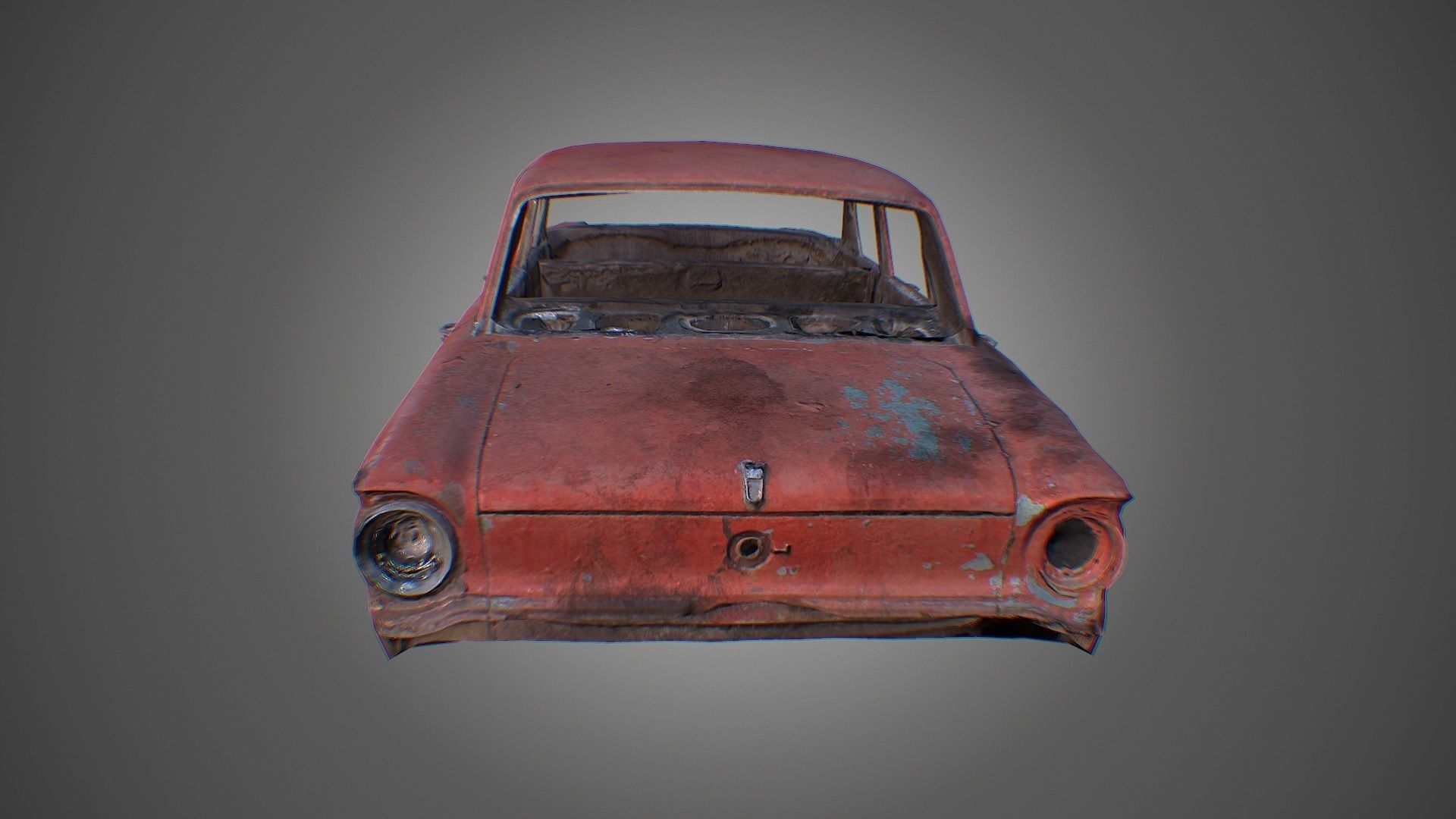 Car Wreck PBR Game Asset Free low-poly 3D model_6