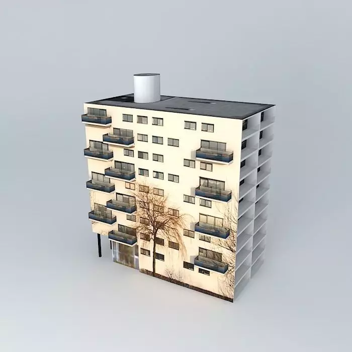 Apartment modern building Free 3D model