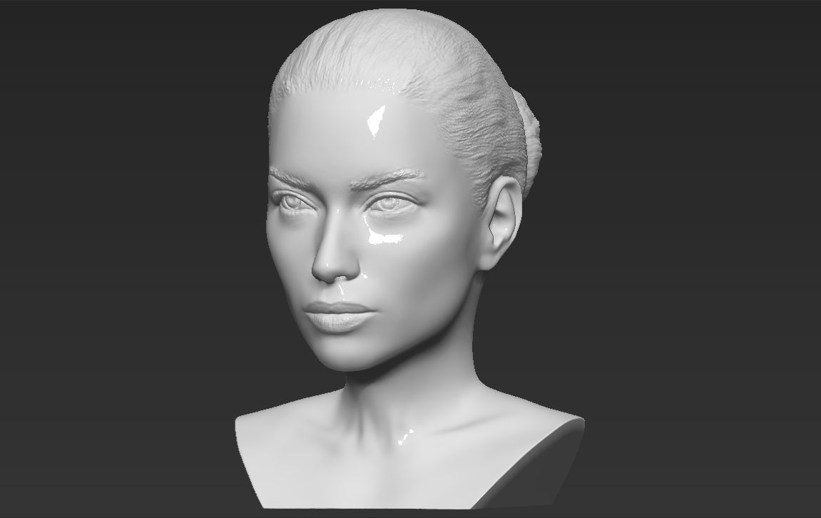 Adriana Lima bust 3D printing ready stl obj formats 3D print model_1