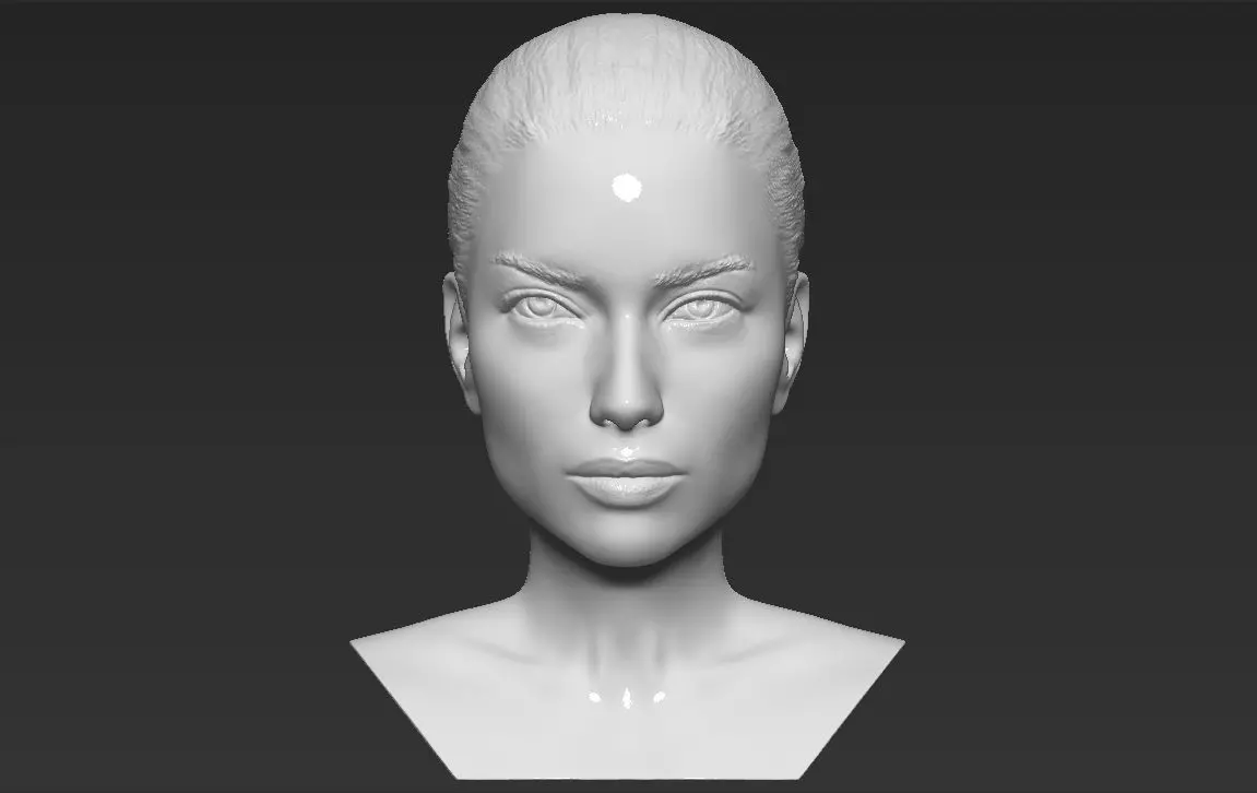 Adriana Lima bust 3D printing ready stl obj formats 3D print model_0