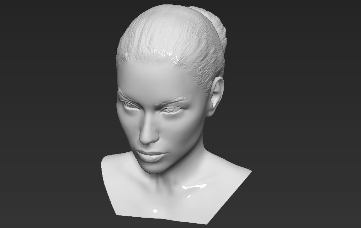 Adriana Lima bust 3D printing ready stl obj formats 3D print model_12