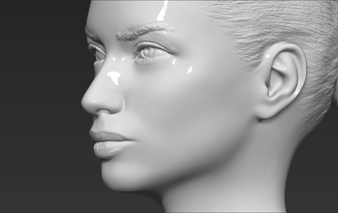 Adriana Lima bust 3D printing ready stl obj formats 3D print model_19