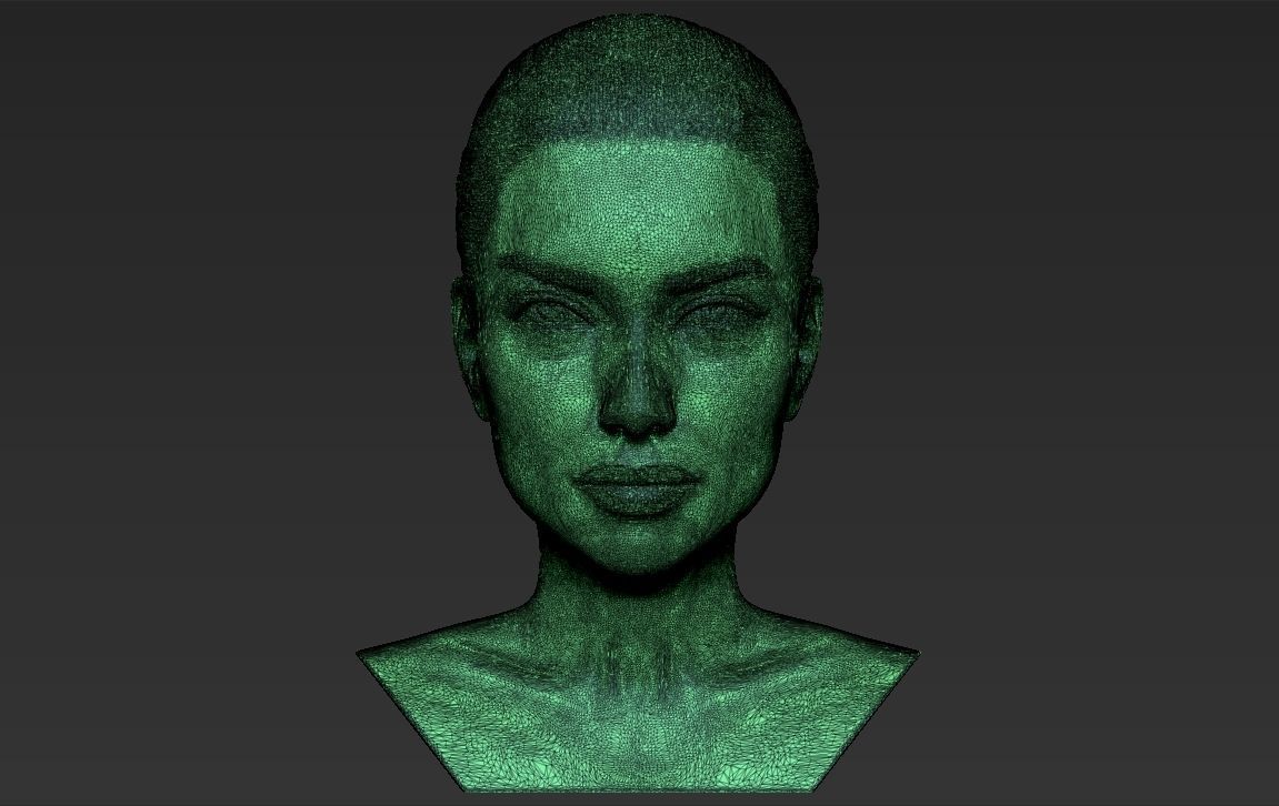 Adriana Lima bust 3D printing ready stl obj formats 3D print model_23