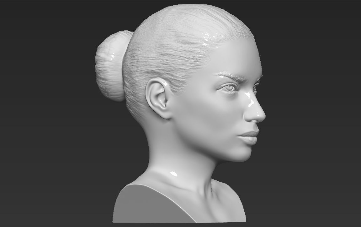 Adriana Lima bust 3D printing ready stl obj formats 3D print model_8
