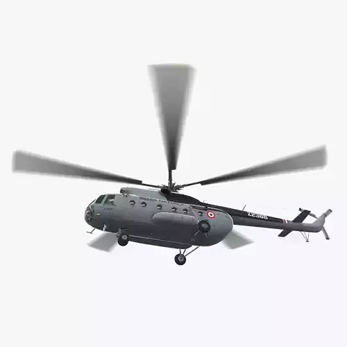 Mi-8T India Air Force Animated Low-poly 3D model