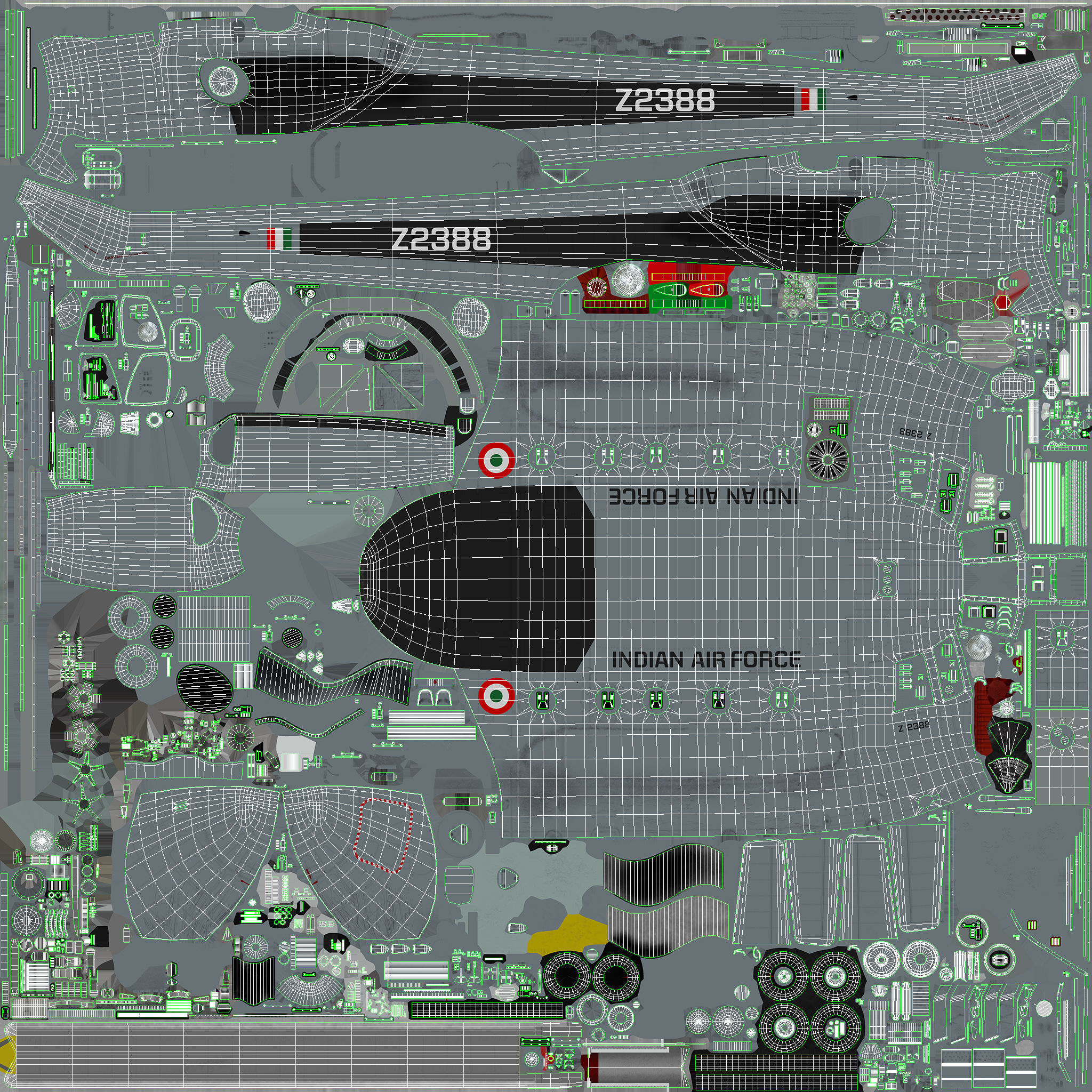 Mi-8T India Air Force Animated Low-poly 3D model_35