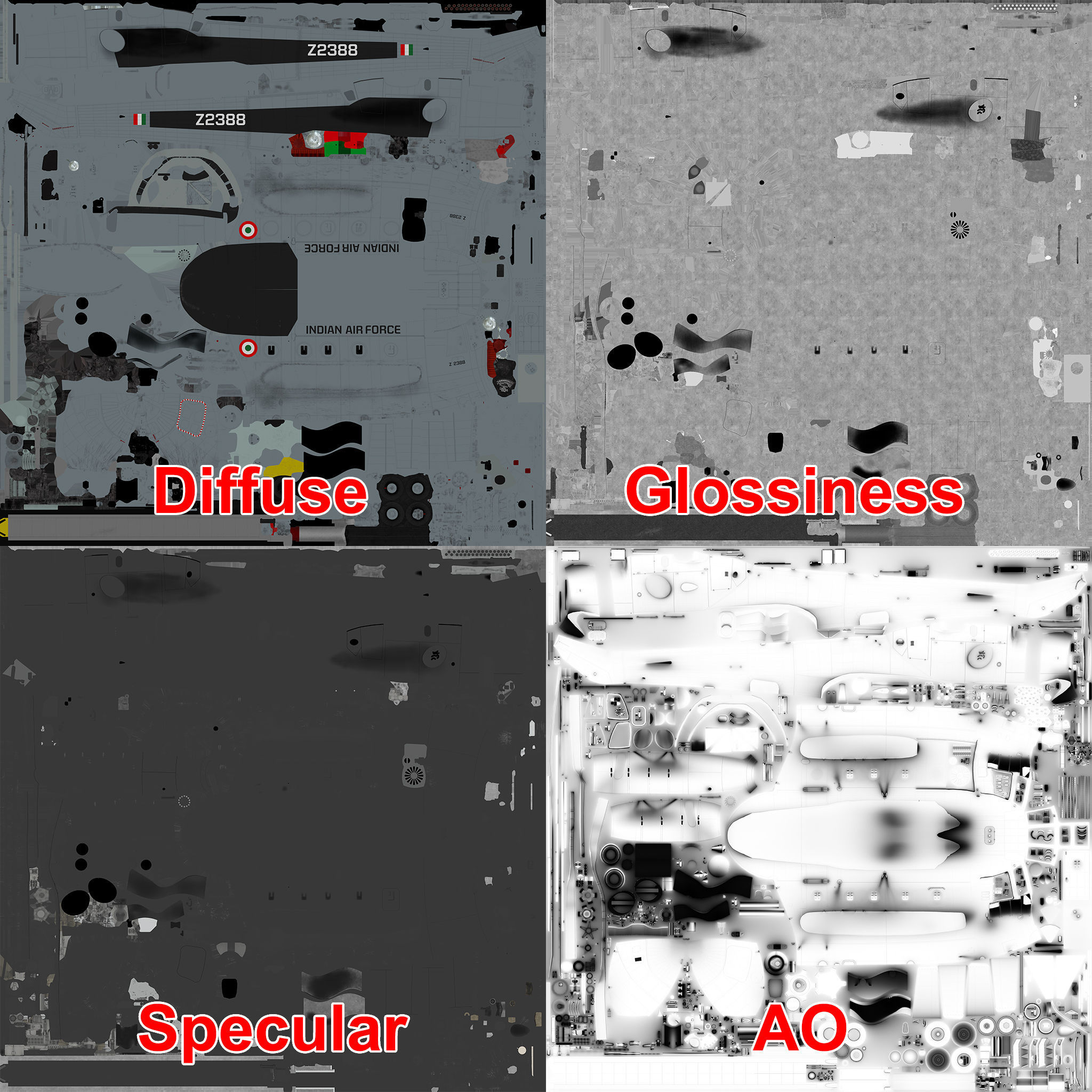 Mi-8T India Air Force Animated Low-poly 3D model_33