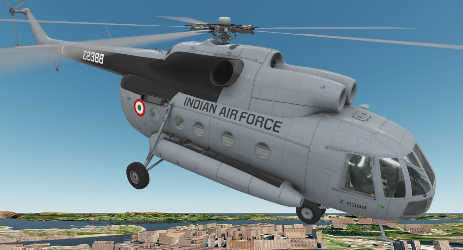 Mi-8T India Air Force Animated Low-poly 3D model_1