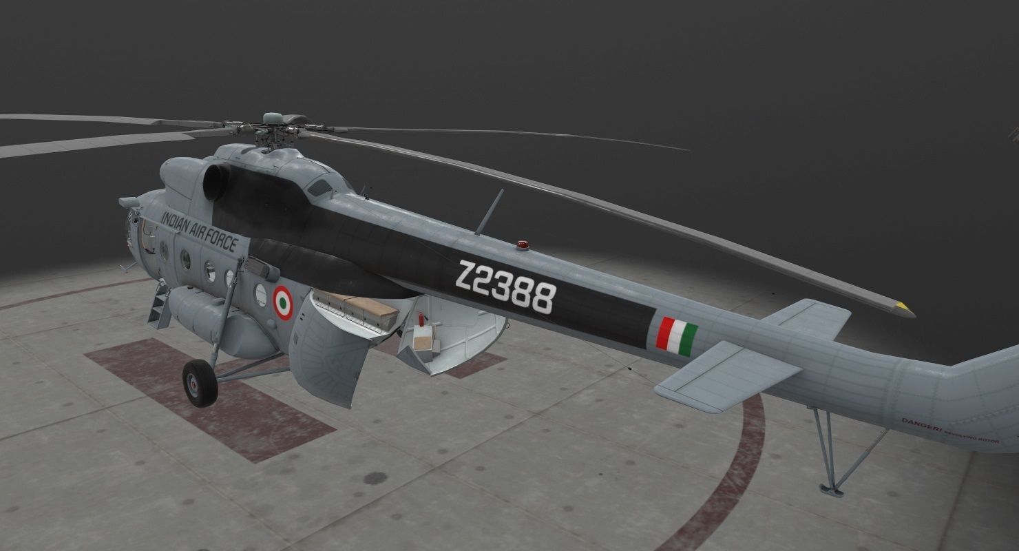 Mi-8T India Air Force Animated Low-poly 3D model_6