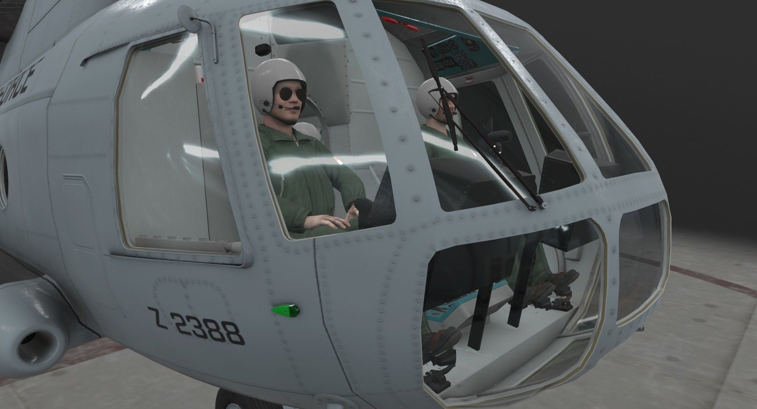 Mi-8T India Air Force Animated Low-poly 3D model_11