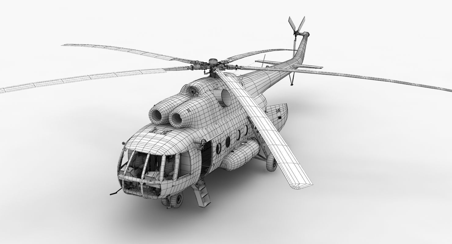 Mi-8T India Air Force Animated Low-poly 3D model_22