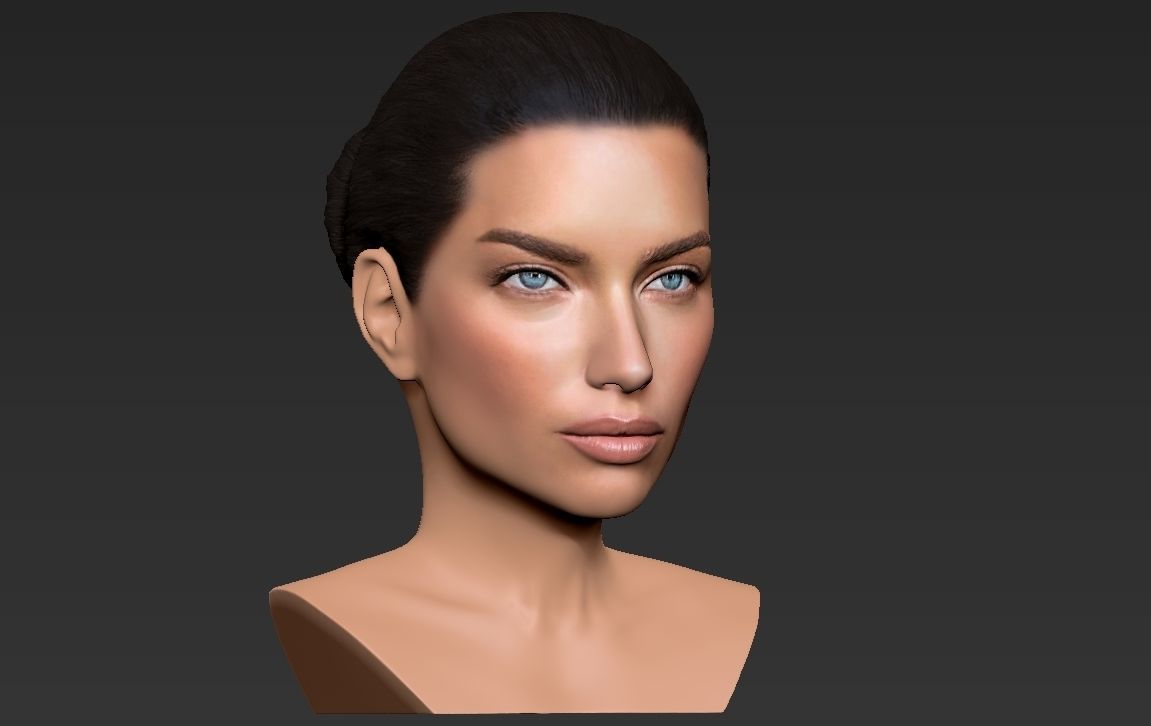 Adriana Lima bust ready for full color 3D printing 3D print model_17