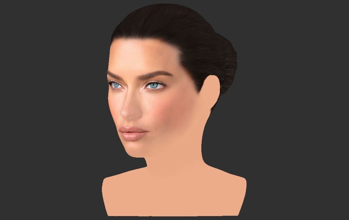 Adriana Lima bust ready for full color 3D printing 3D print model_19
