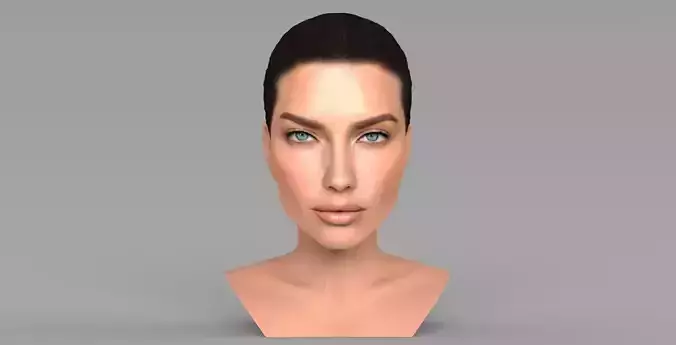 Adriana Lima bust ready for full color 3D printing 3D print model
