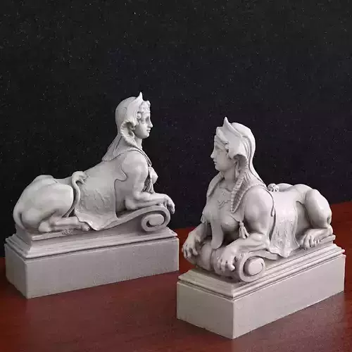 Sculpture2 pair of lion bookends 3D print model