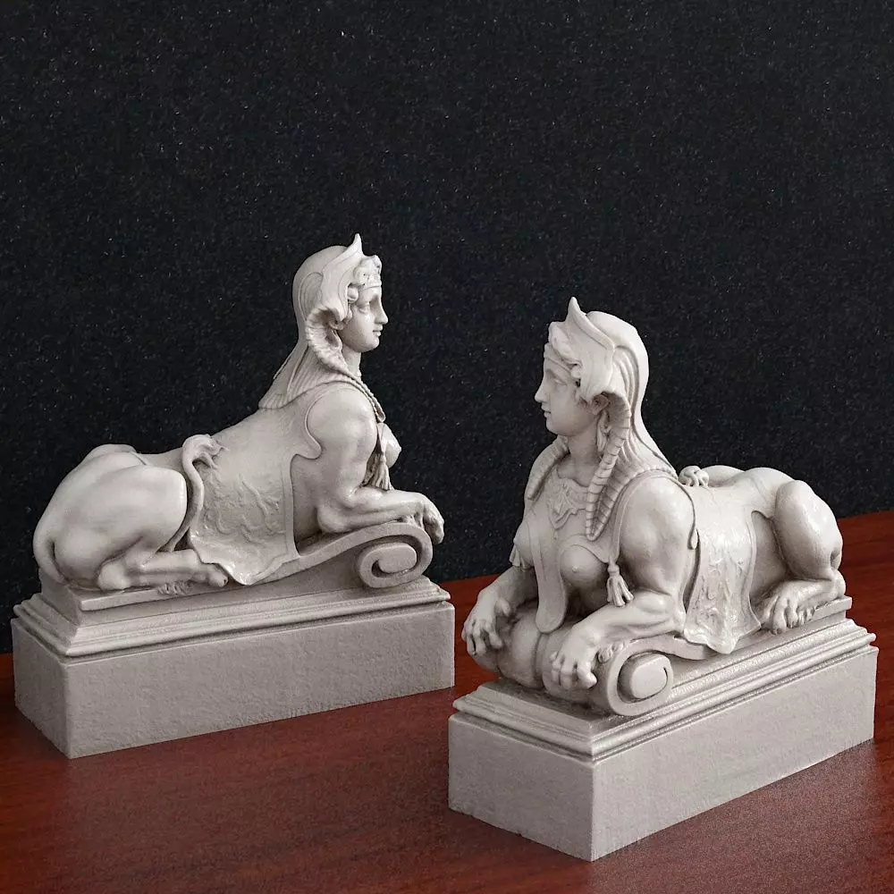 Sculpture2 pair of lion bookends 3D print model_0