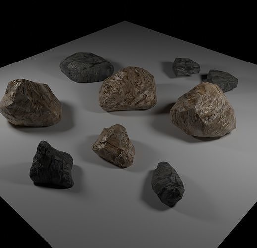 Rocks pack Low-poly  Free low-poly 3D model