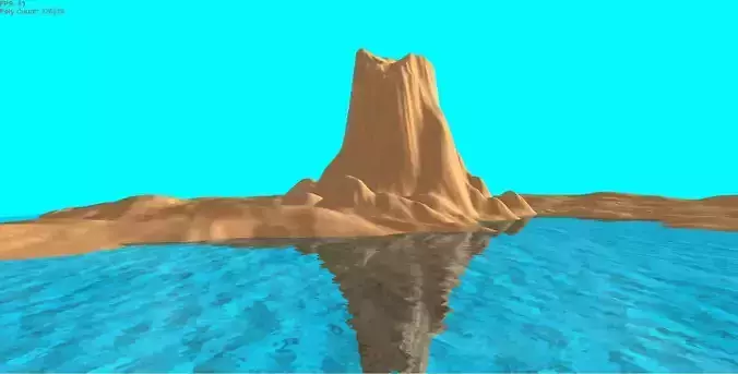 Volcanic Island Low-poly 3D model
