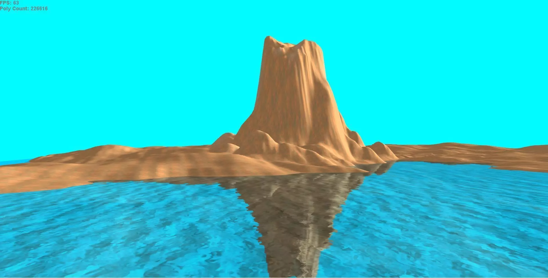 Volcanic Island Low-poly 3D model_0