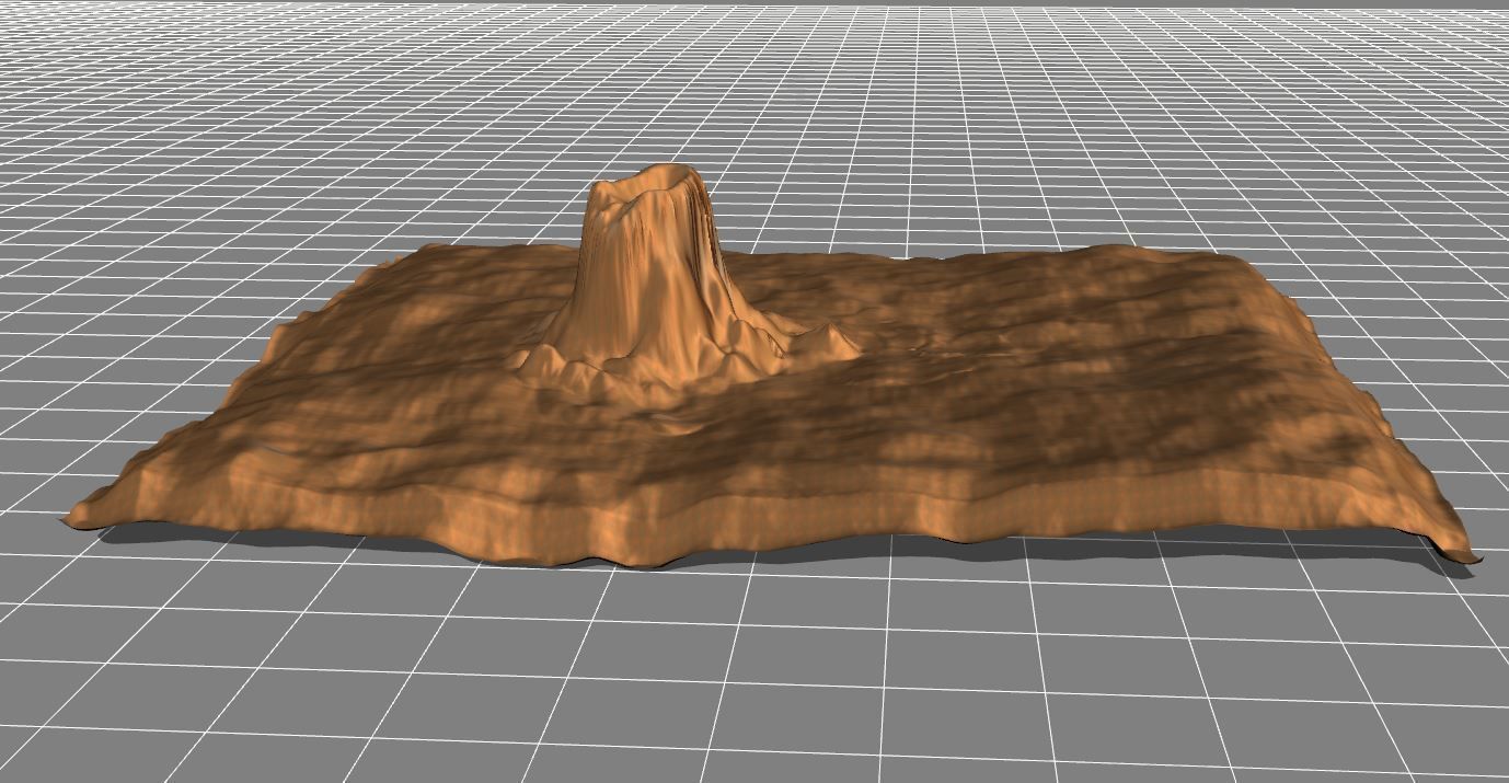 Volcanic Island Low-poly 3D model_3