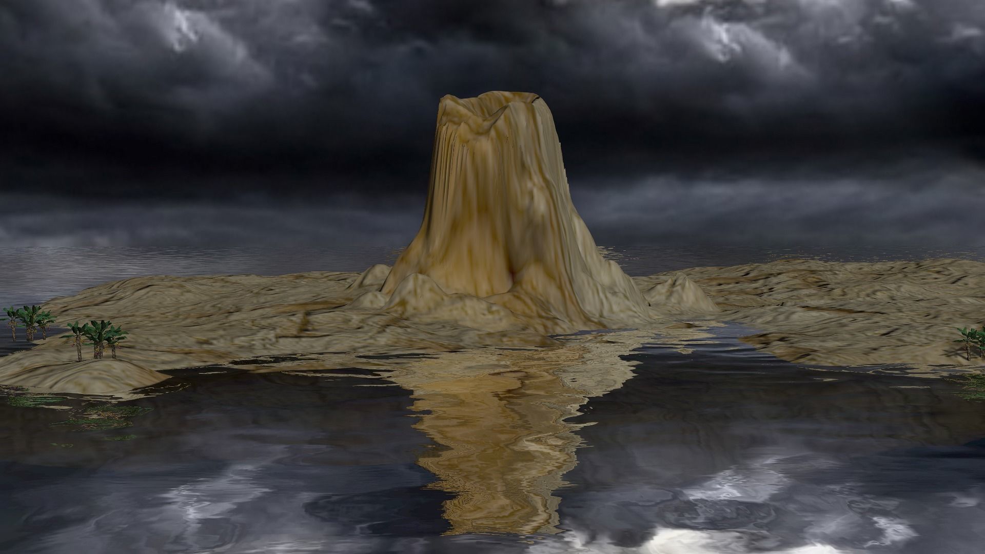 Volcanic Island Low-poly 3D model_6