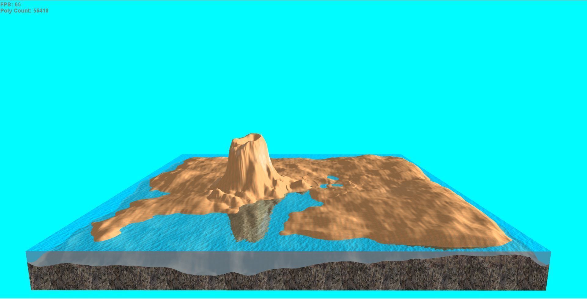 Volcanic Island Low-poly 3D model_2