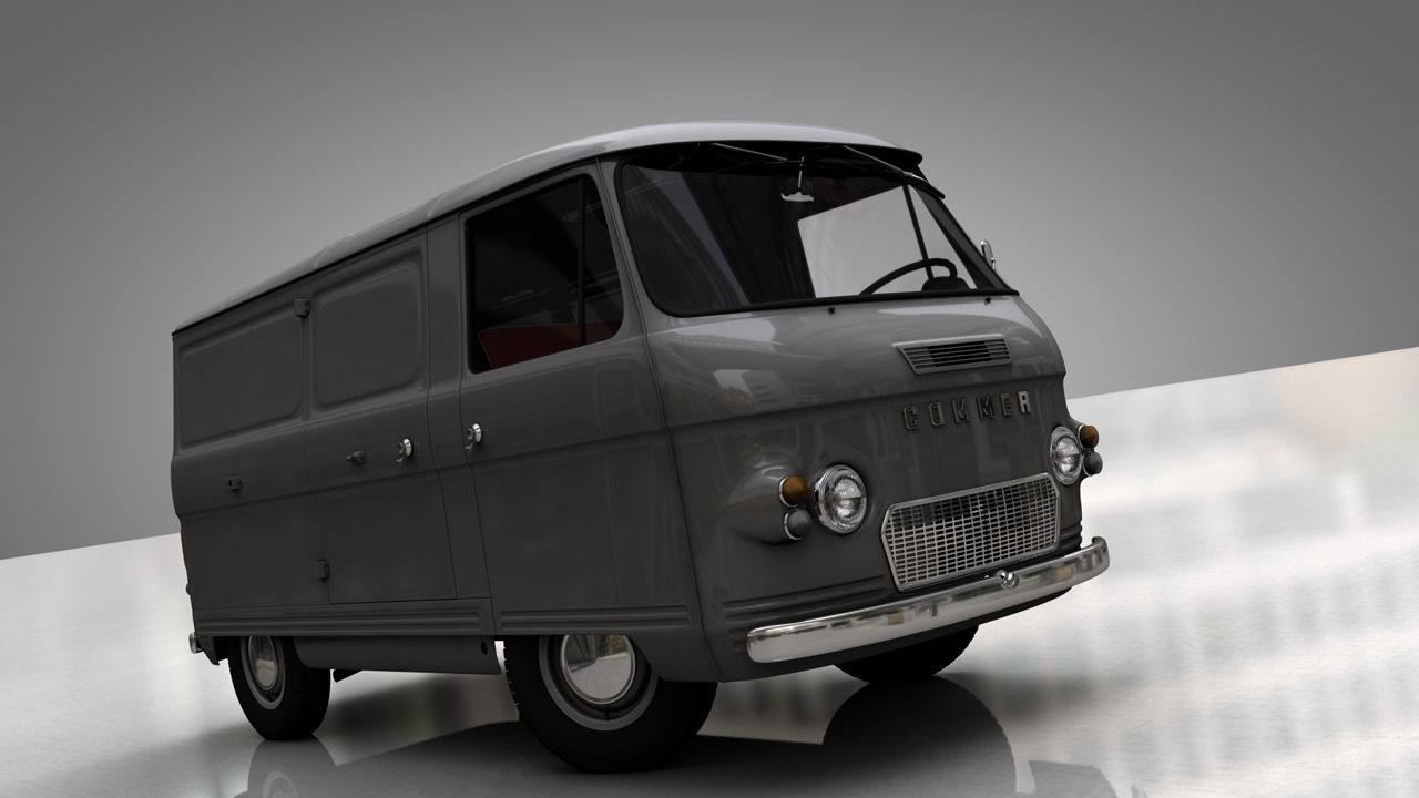 COMMER FC VAN 1968 3D model_4