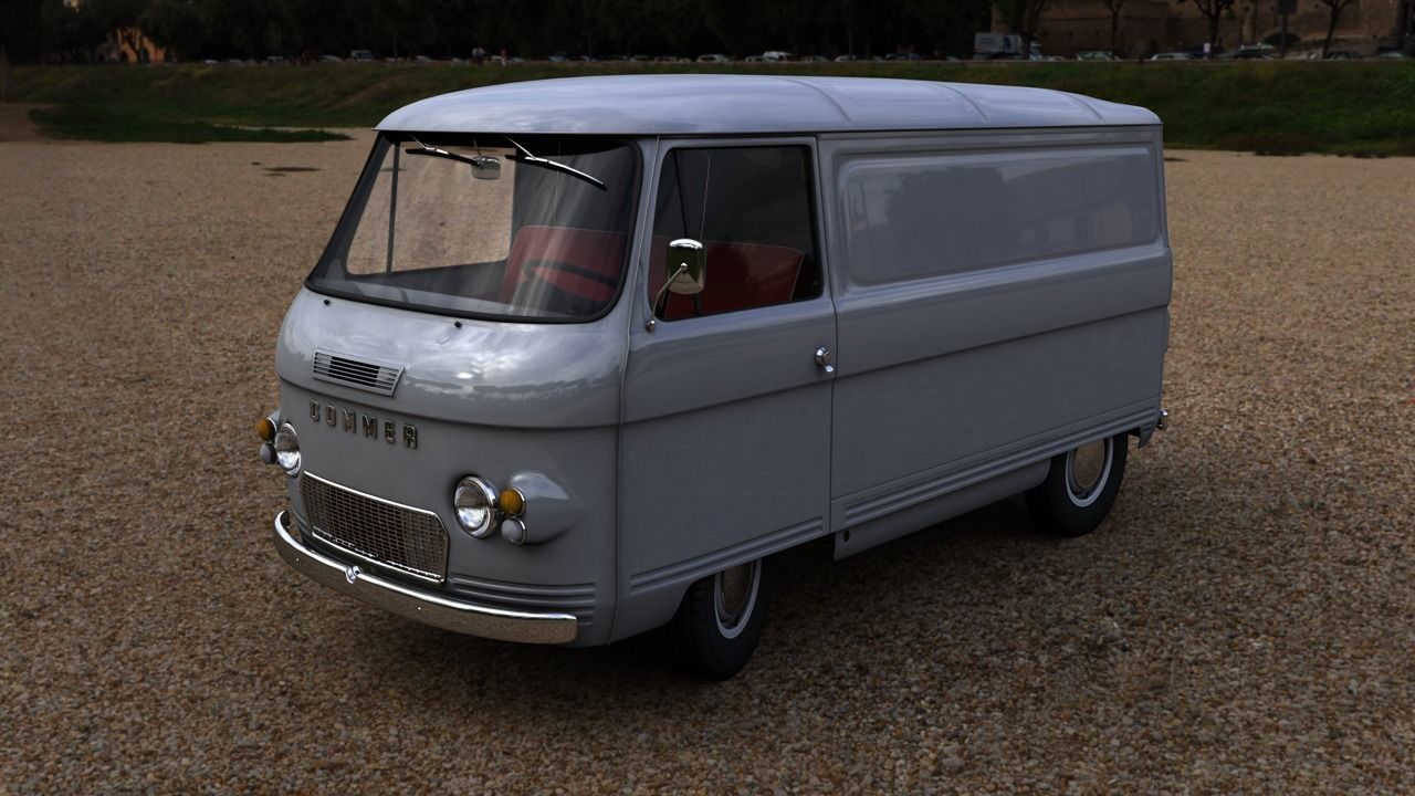 COMMER FC VAN 1968 3D model_8