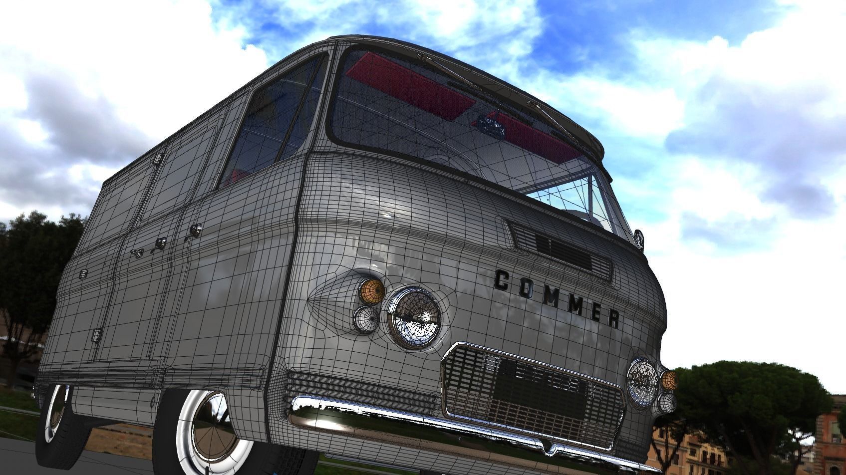 COMMER FC VAN 1968 3D model_15