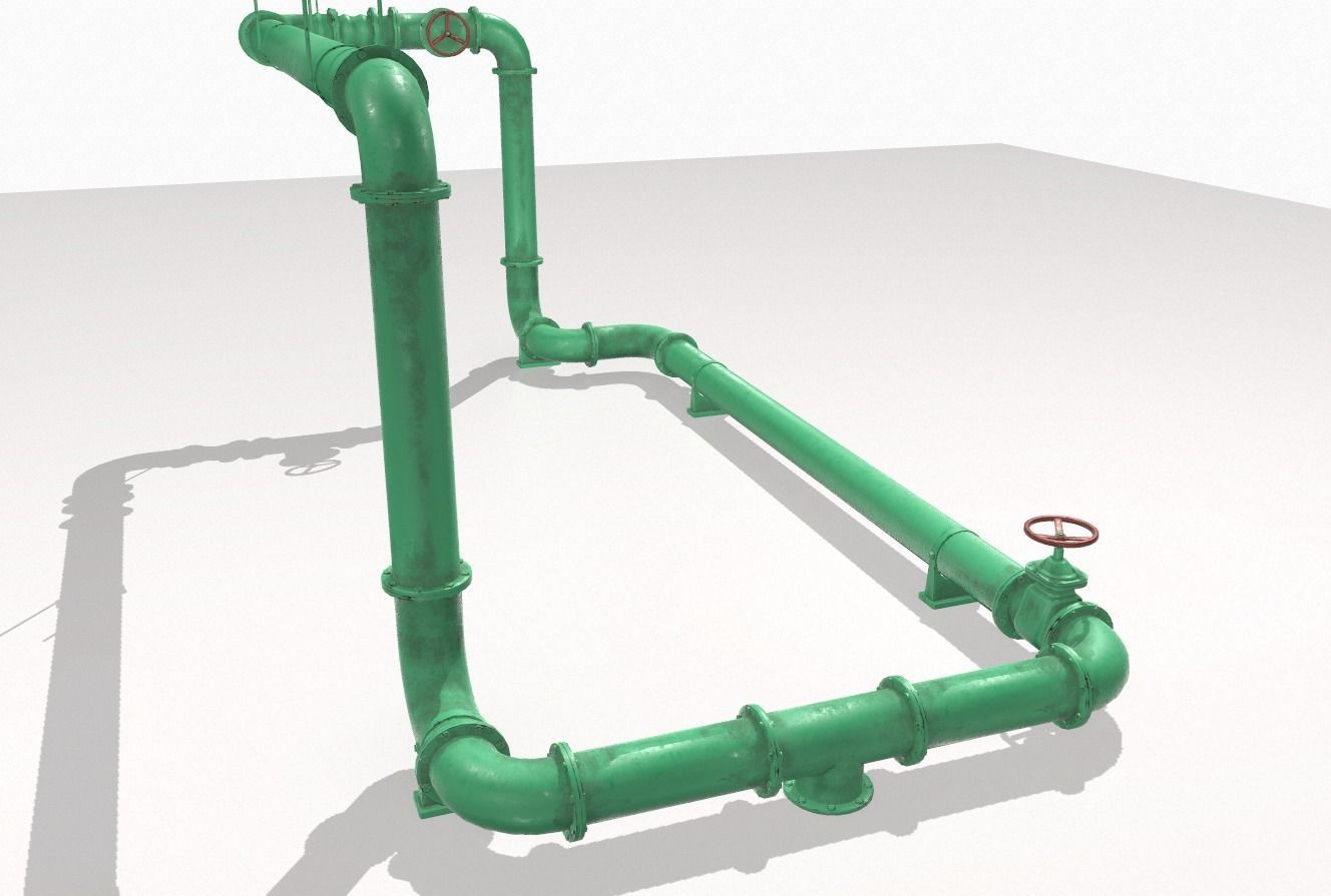 Modular pipes pack 3 Low-poly 3D model_3