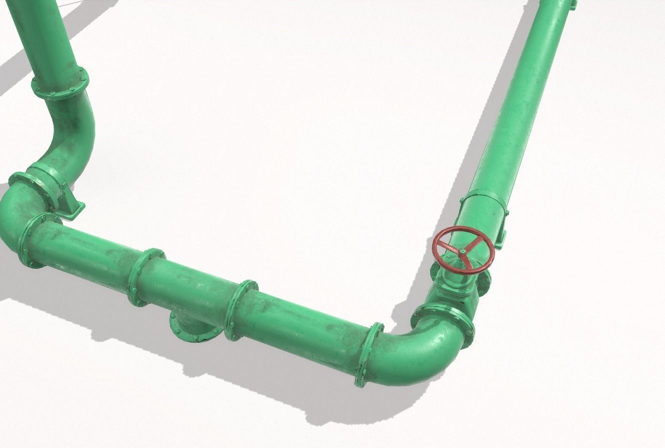 Modular pipes pack 3 Low-poly 3D model_2
