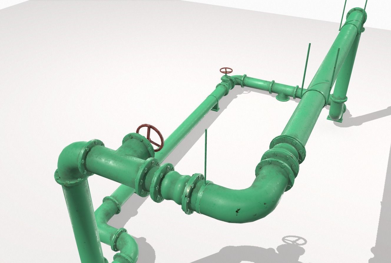 Modular pipes pack 3 Low-poly 3D model_4