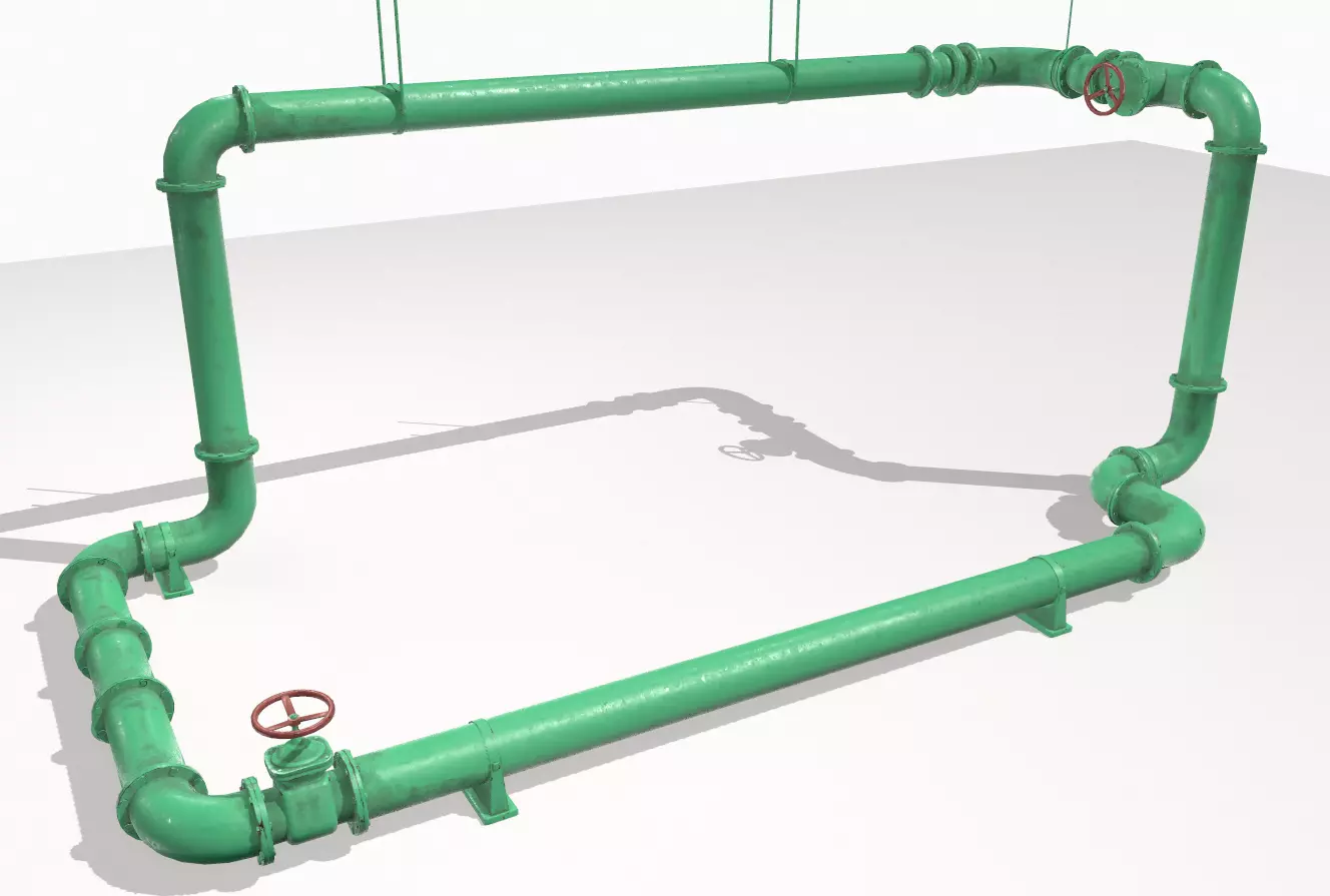 Modular pipes pack 3 Low-poly 3D model_0