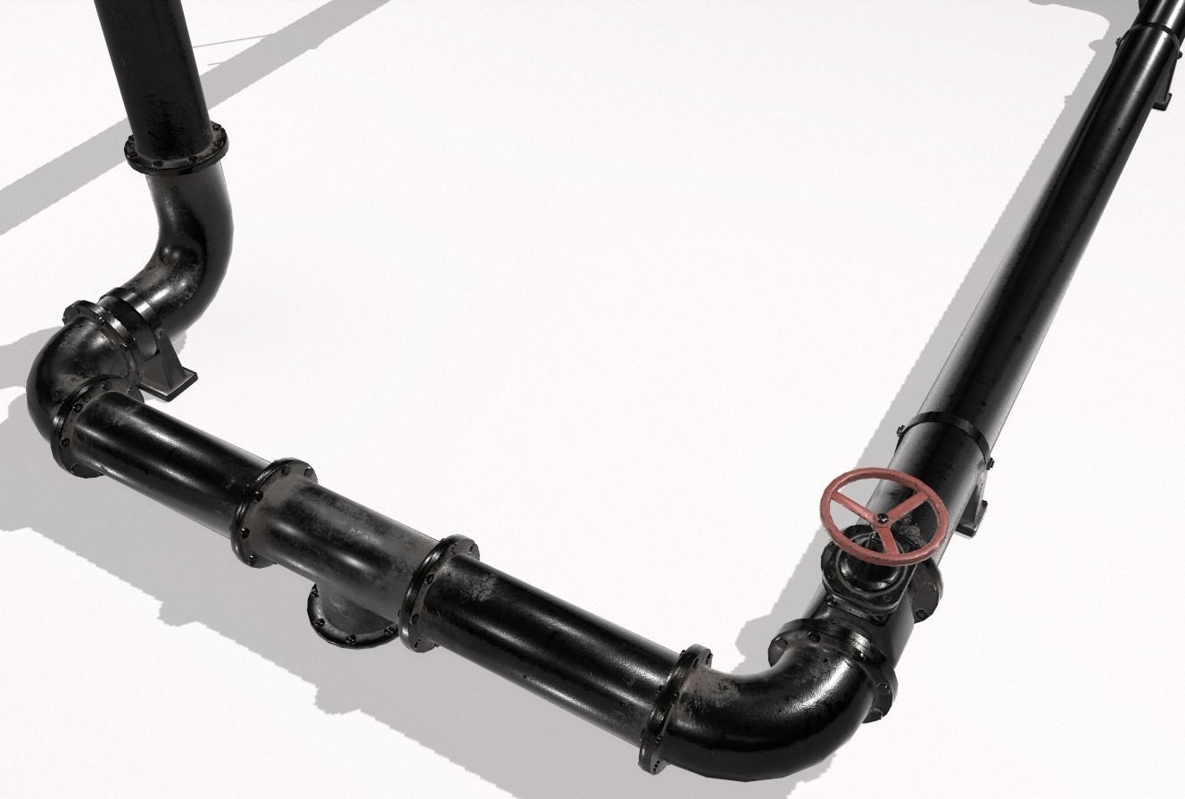 Modular pipes pack 4 Low-poly 3D model_3