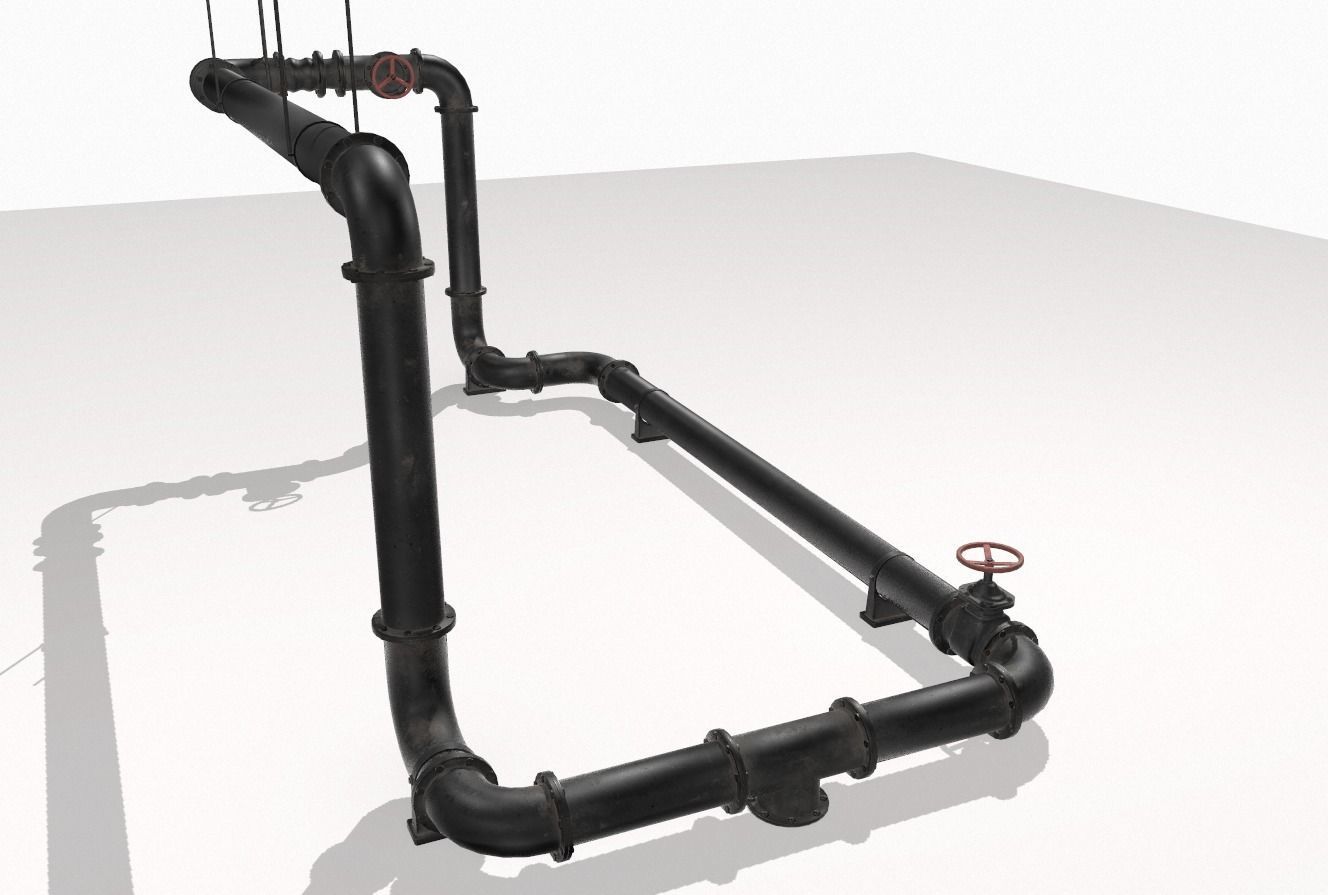 Modular pipes pack 4 Low-poly 3D model_7