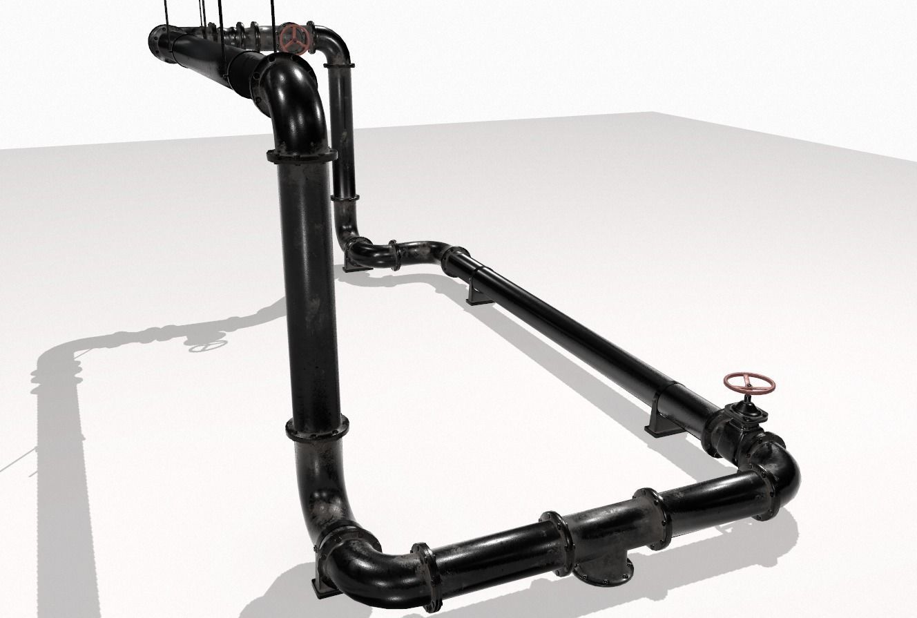 Modular pipes pack 4 Low-poly 3D model_4