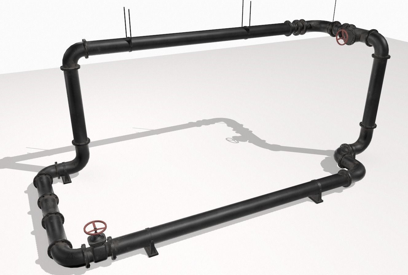 Modular pipes pack 4 Low-poly 3D model_2