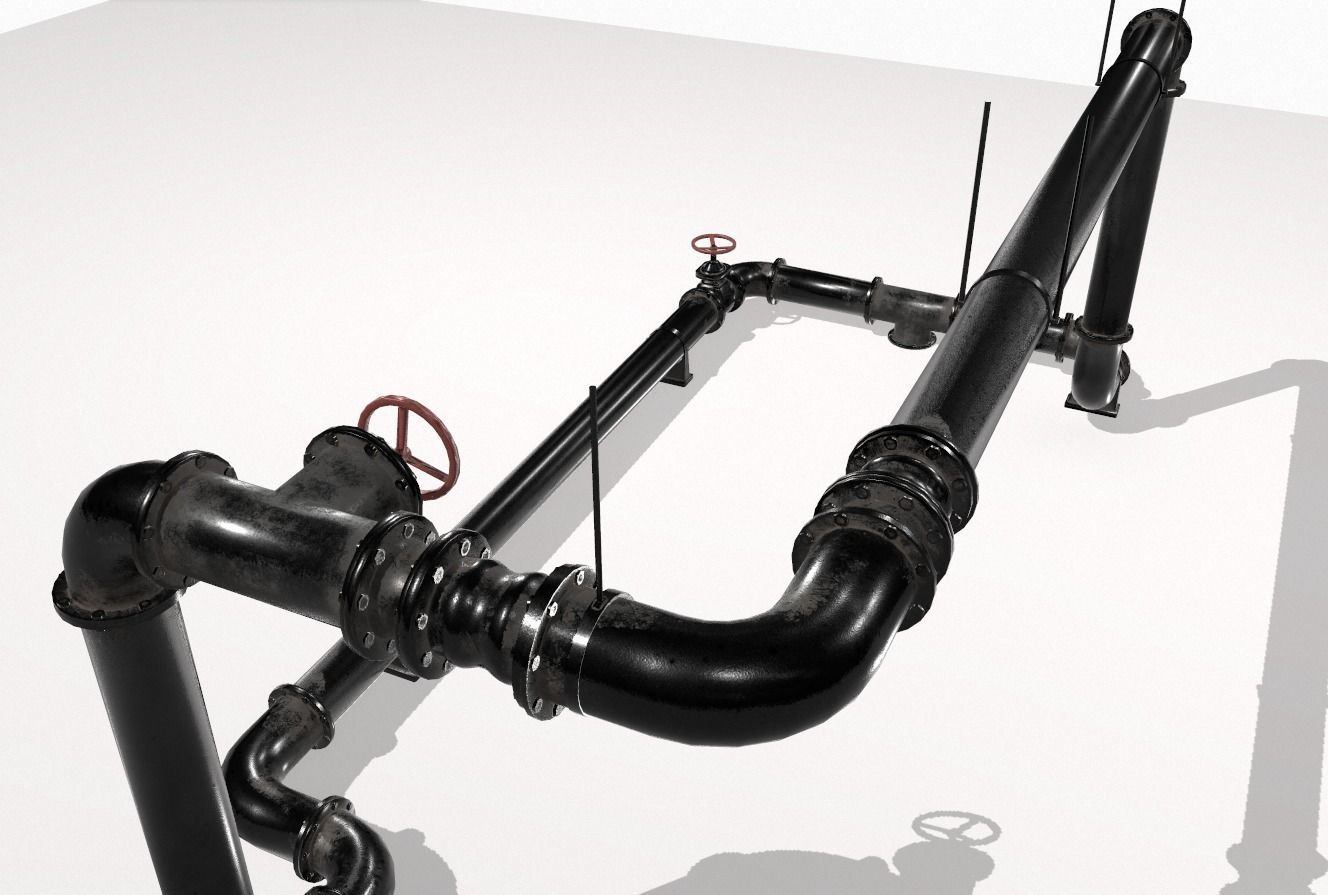 Modular pipes pack 4 Low-poly 3D model_5