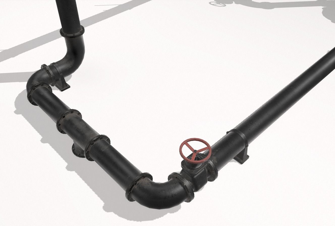 Modular pipes pack 4 Low-poly 3D model_6