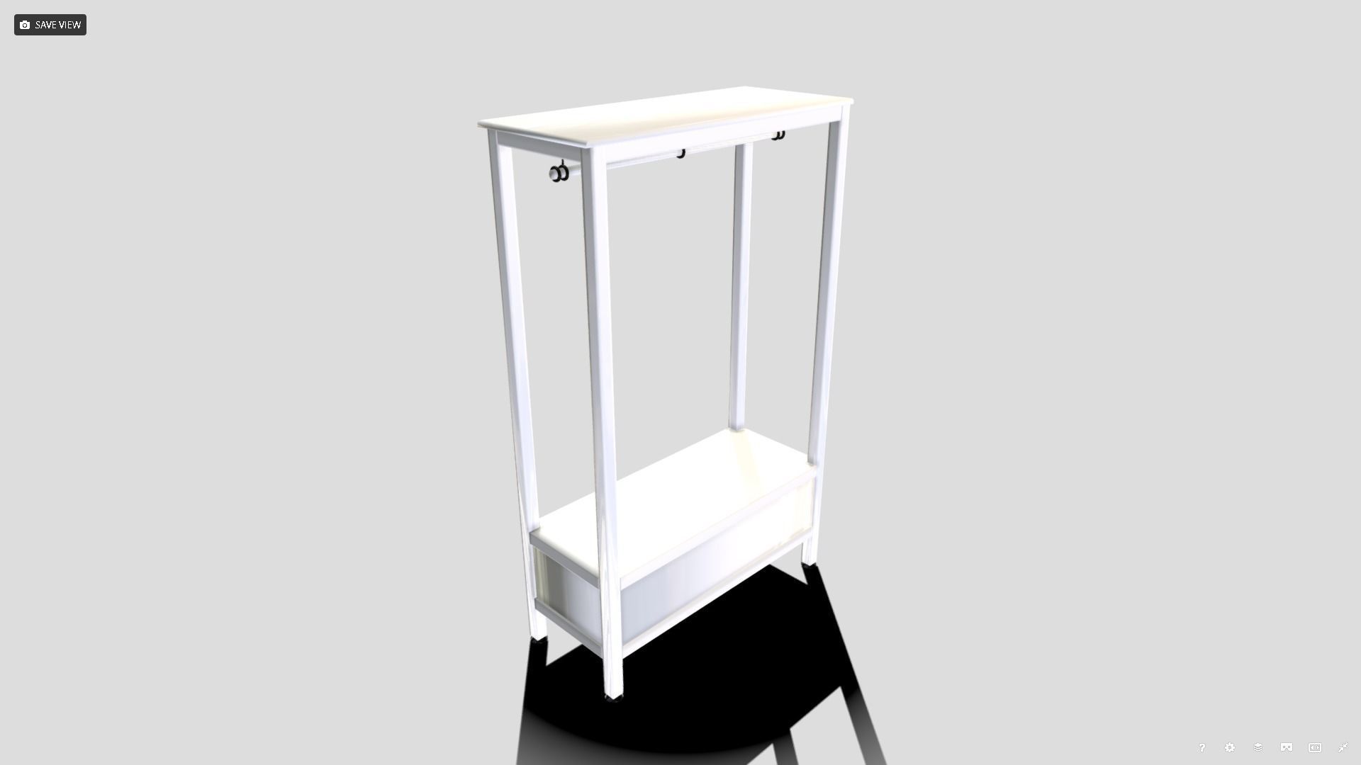 Open Wardrobe Low-poly 3D model_6