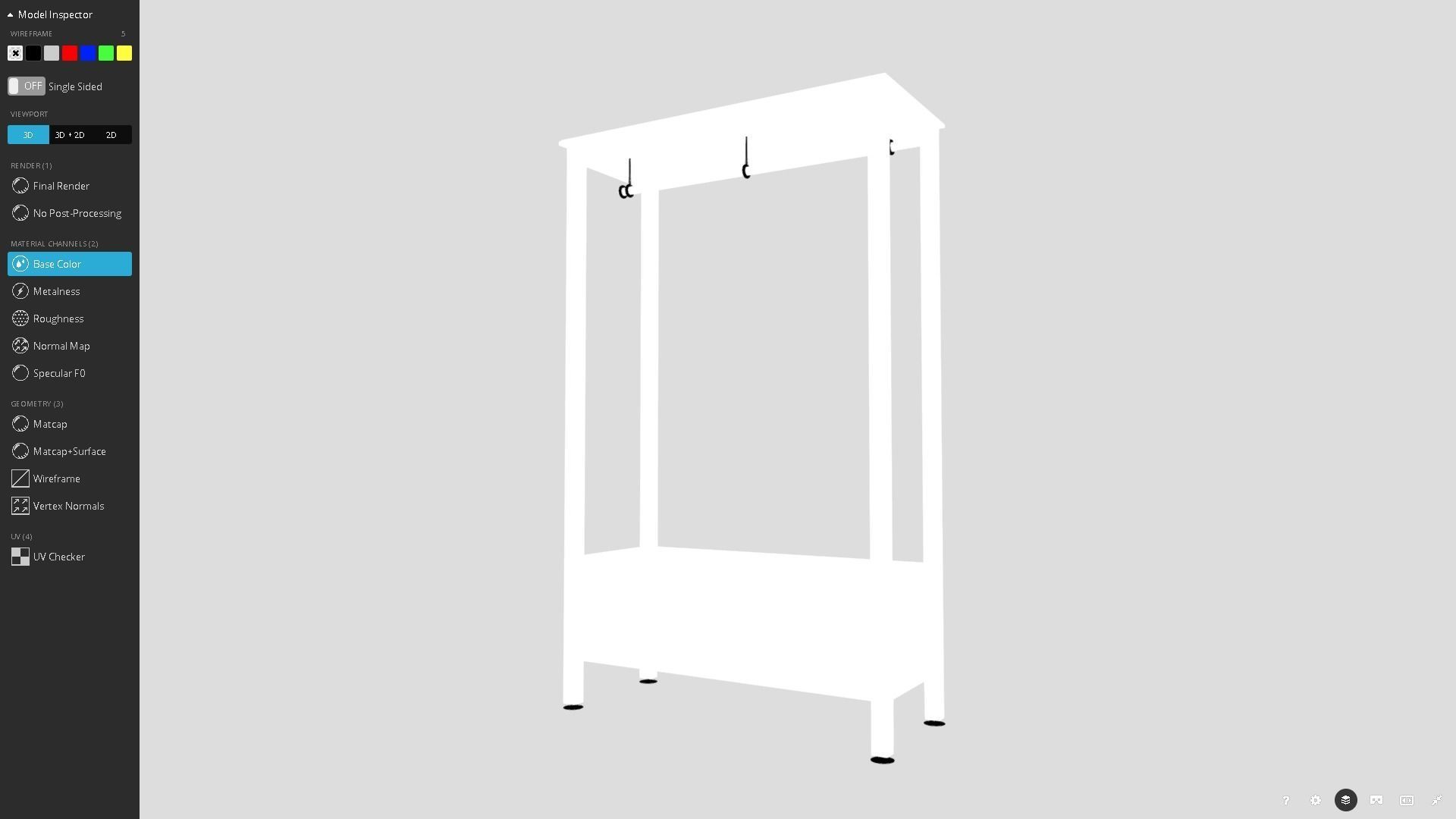 Open Wardrobe Low-poly 3D model_12