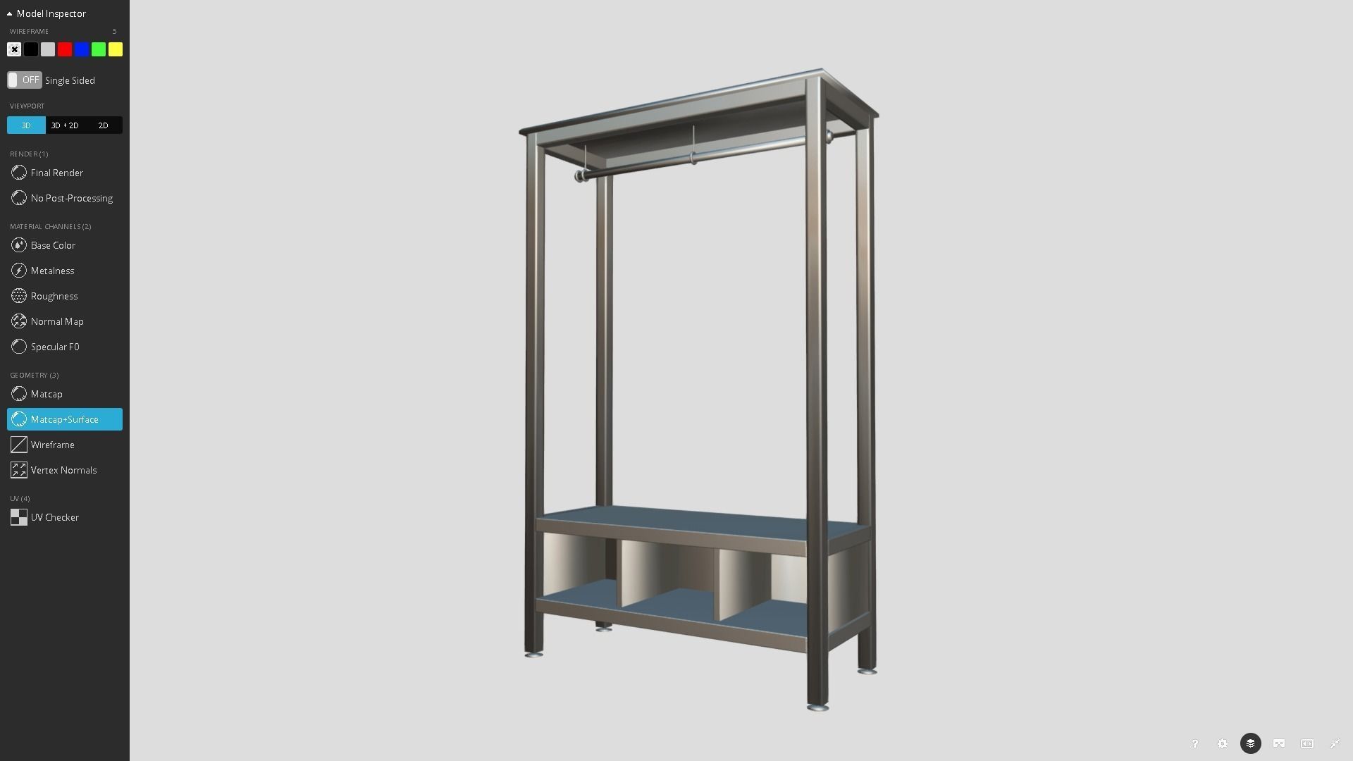 Open Wardrobe Low-poly 3D model_9