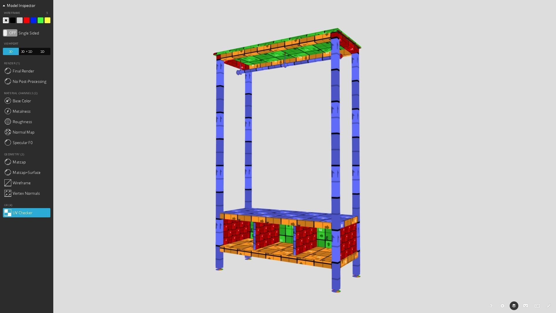 Open Wardrobe Low-poly 3D model_7