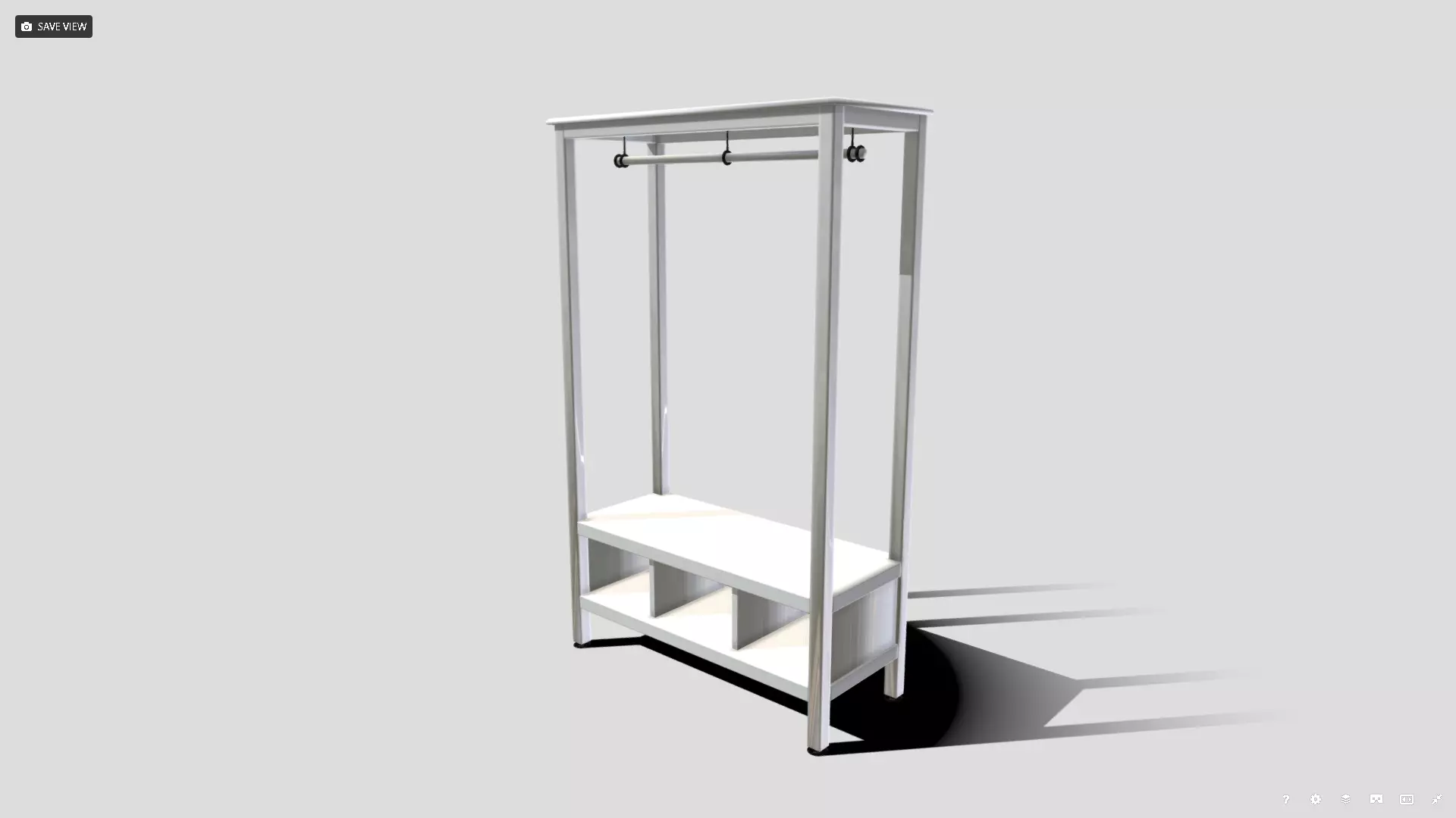 Open Wardrobe Low-poly 3D model_0